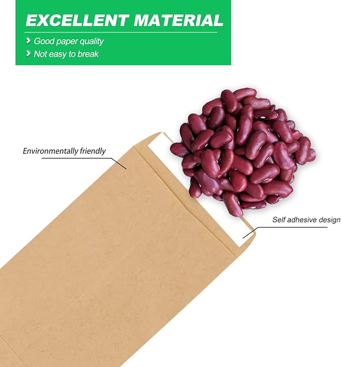 Small Money Coin Envelopes for Cash, 100pcs Self-Adhesive Cash Money Saving Envelopes Mini Kraft Seed Envelope for Packing Seeds Coins- 2.4 X 3.9 in