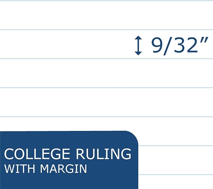 Roaring Spring Wide® Landscape Legal Pad, 40 Sheets, 11" x 9.5", White Paper, College Ruled, Pack of 2
