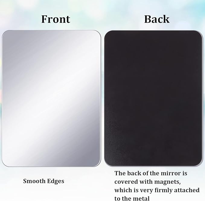 craftshou 2 Pieces Magnetic Locker Mirror Rectangular Locker Mirror Locker Magnetic Mirror for Home Office Cabinet School Locker Wall Mirror (4.3x4.3 Inch)