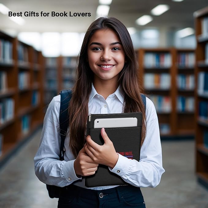 Book Themed Gifts Waterproof Book Sleeve Book Pouch LGBT Equality Rights Reading Gifts for Women Bestie Book Covers for Paperbacks Book Accessories Book Protector with Zipper and Front Pocket