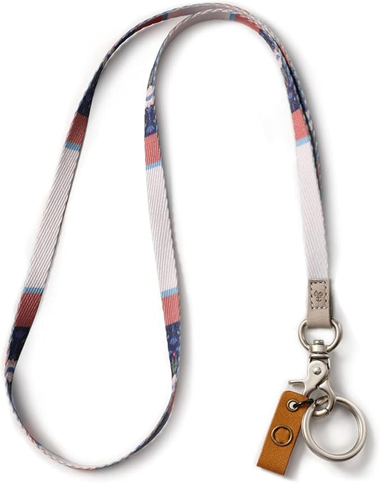 MNGARISTA Neck Lanyard for Keys, Floral Key Lanyard for Women, Durable ID Lanyards with Keyring and Clasp for ID Badges, School ID or Wallets, Lotus