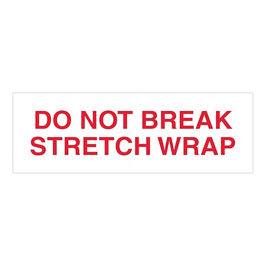 Aviditi Tape Logic 2 Inch x 110 Yard 2.2 Mil Red/White, Heavy Duty Packing Tape, "Do Not Break Stretch Wrap" 18 Pack, Perfect for Packing, Shipping, Moving, Home and Office