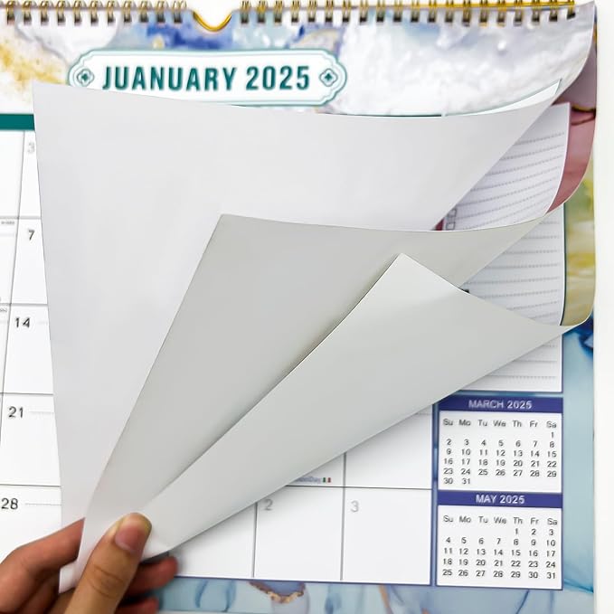2025 Wall Calendar 15"x12" Large Hanging Calendar Planner 2025-2026 Yearly 18 Monthly January 2025 - June 2026 Thick Paper Spiral Bind Big Desk Calendar Organizing Home Office School Colorful
