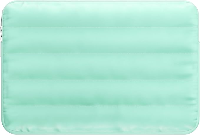 LS-M Puffy 13-14 Inch Laptop Sleeve Case for Women Men Cute Carrying Cover Compatible with MacBook Air M2, MacBook Pro 14 Protective Portable Case (Mint Green, 13-14inch)