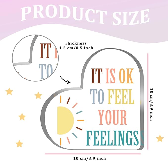 Mental Health Awareness Decor, Psychotherapy Affirmations Heart Acrylic Sign, School Counselor Sign, Therapy Office Decor, Positive Sayings Gifts for School Home Therapy Office Living Room Bedroom