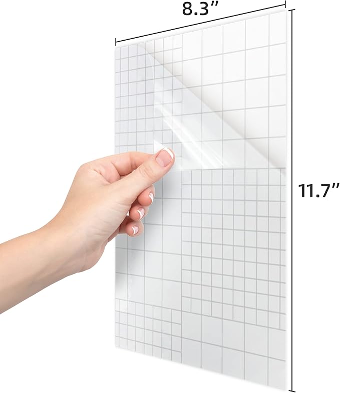 Clear Dry Erase Board Paper-Whiteboard for Fridge-Clear Contact Paper Sheets for Wall-Adhesive Dry Erase Board Sticker for Desk/Refrigerator/Office/Classroom/Wallpaper(8.27''X11.69''X2 Pcs)