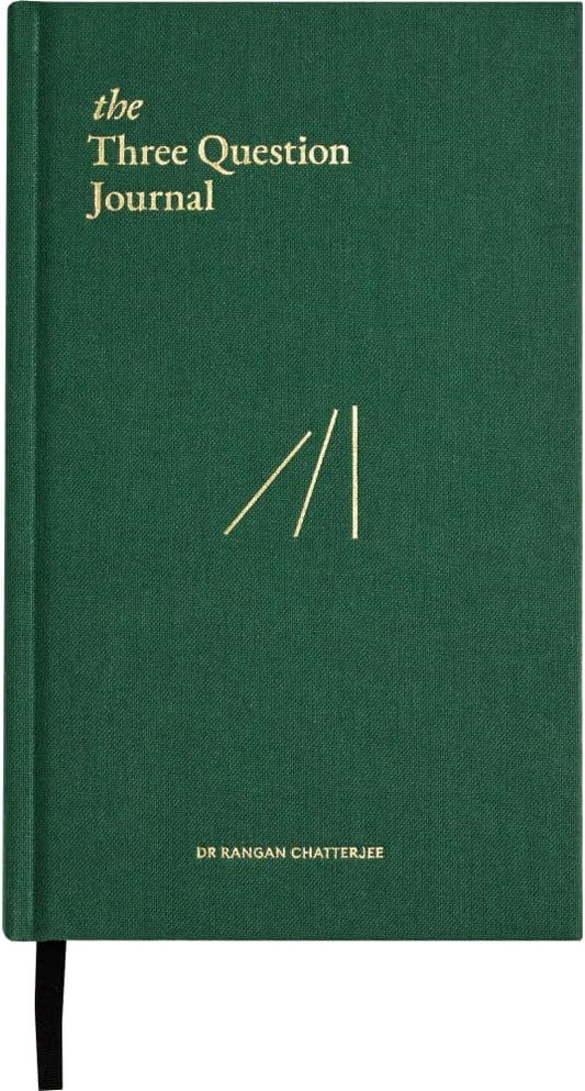The Three Question Journal Dr. Rangan Chatterjee - Daily Gratitude Journal 2025 for Mindfulness, Stress Relief, Guided Journal for Daily Mental Wellness Personal Growth - Green - Intelligent Change