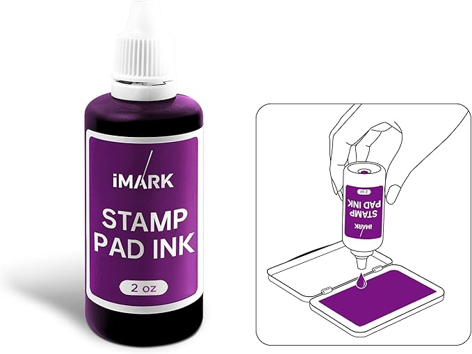 iMARK Premium Refill Ink for Self-Inking Stamps, Daters and Stamp Pads (2 oz, Purple)