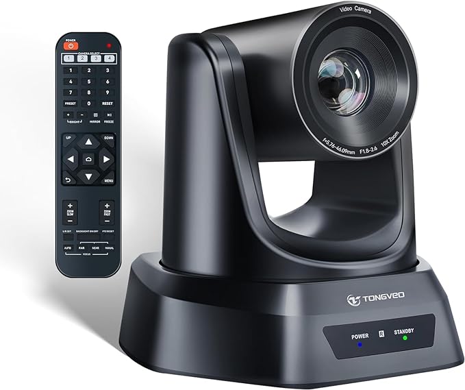 HDMI/USB PTZ Camera 10X Optical Zoom 60fps 1080P Video Conference Camera for Church Worship Live Streaming Meeting Online Learn with Zoom Skype OBS and More