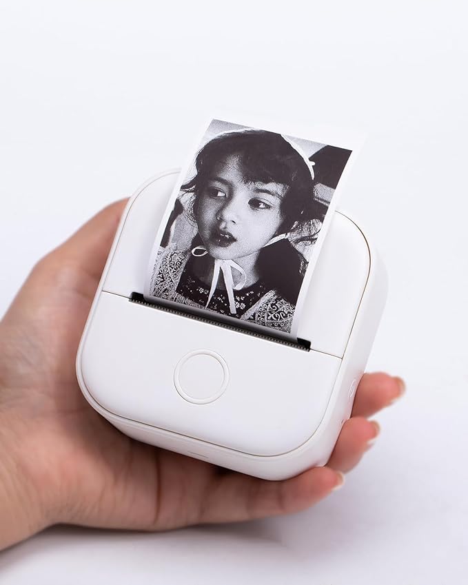 Memoking T02 Mini Printer Paper Holder - Compatible with Phomemo M02 Portable Printer, Sticker Paper Bracket, White