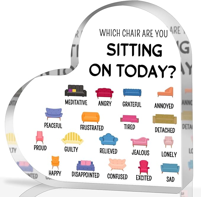 Mental Health Decor, Psychotherapy Affirmations Heart Acrylic Sign, School Counselor Sign, Anxiety Relief Social Psychology Sign, Mental Health Gifts for Social Worker Classroom School Counseling