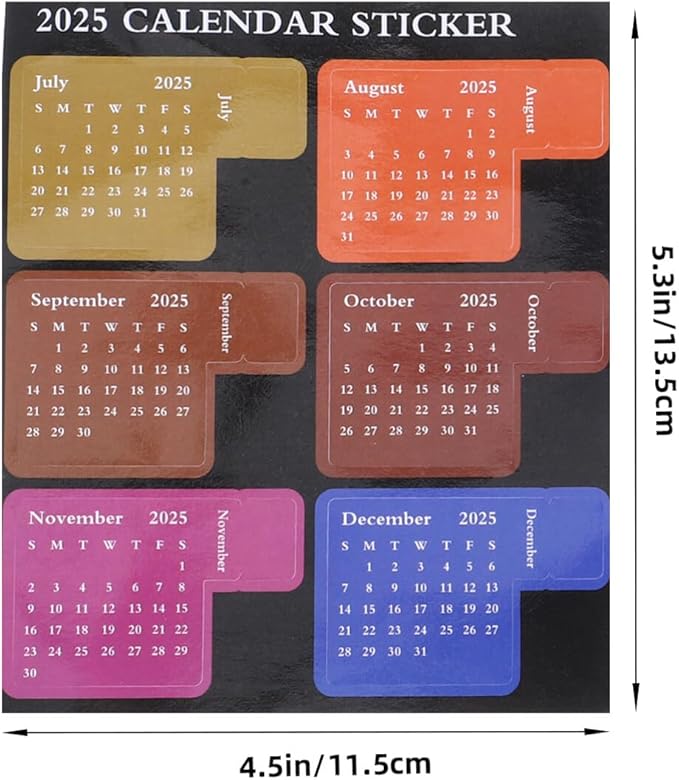 NUOBESTY 2025 Calendar Stickers Monthly Index Tabs Planner Adhesive Divider 1-12 Month Labels Page Marker Weekly Planner Stickers Adhesive Notepad Indexes Stickers for Planner Notebook