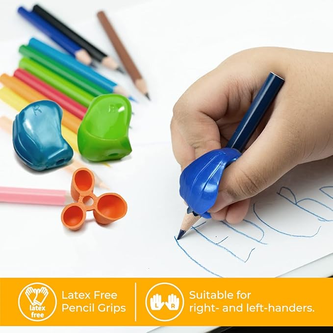 The Pencil Grip Early Childhood Set of 6, Writing Aid Set for Righties and Lefties, Assorted Colors - ECG-006