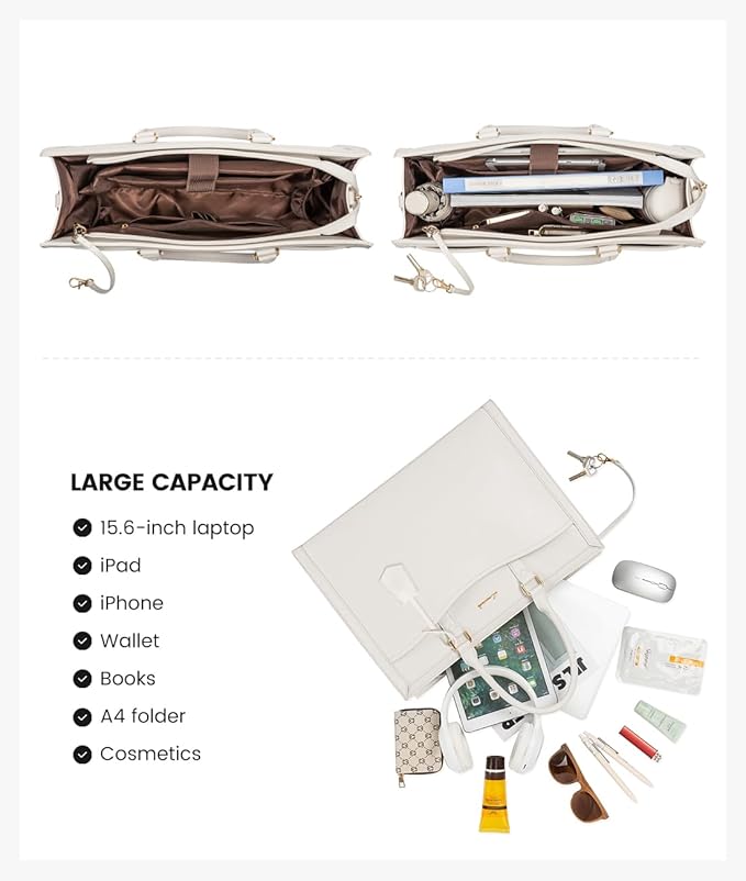LOVEVOOK Laptop Tote Bag for Women, Office Work Bag Briefcase fit for 15.6 inch Laptop, Large Capacity Teacher Bag Handbag