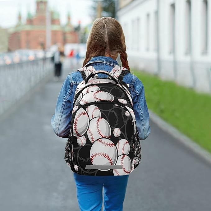 AUUXVA Sport Ball Baseball Theme Backpack School Bookbag Laptop Purse Casual Daypack for Teen Girls Women Boys Men College Travel