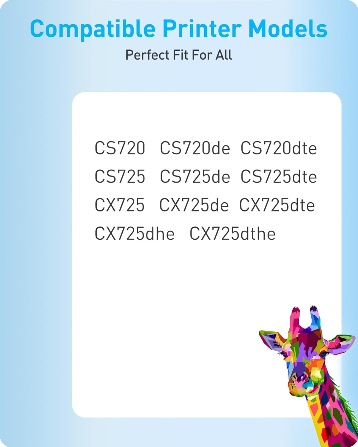 MasaiMara 74C10 74C10K0 74C10C0 74C10M0 74C10Y0 Compatible Toner Cartridges for Lexmark CS720 CS720de CS720dte CS725 CS725de CS725dte CX725 CX725de CX725dte CX725dhe CX725dthe Printer