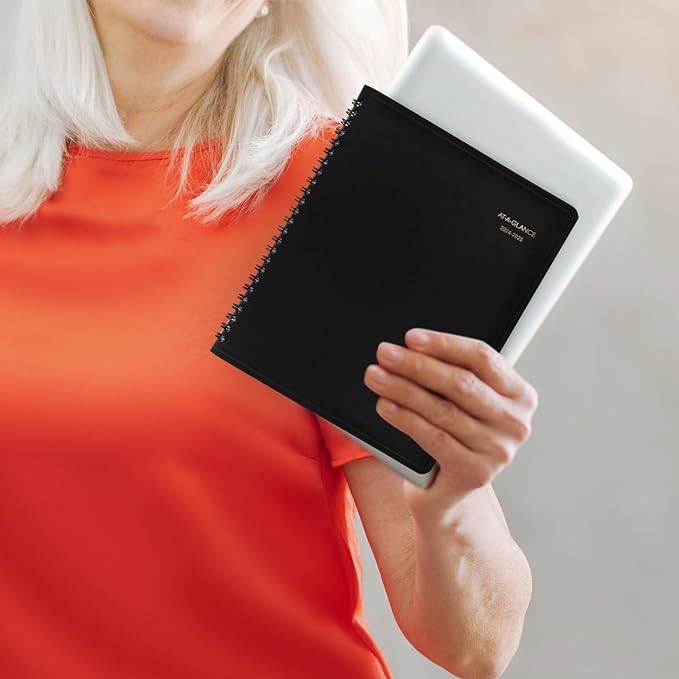 AT-A-GLANCE Planner 2024-2025 Academic, Monthly Appointment Book, 7" x 8-3/4", Medium, Flexible Cover, Black (7012705)