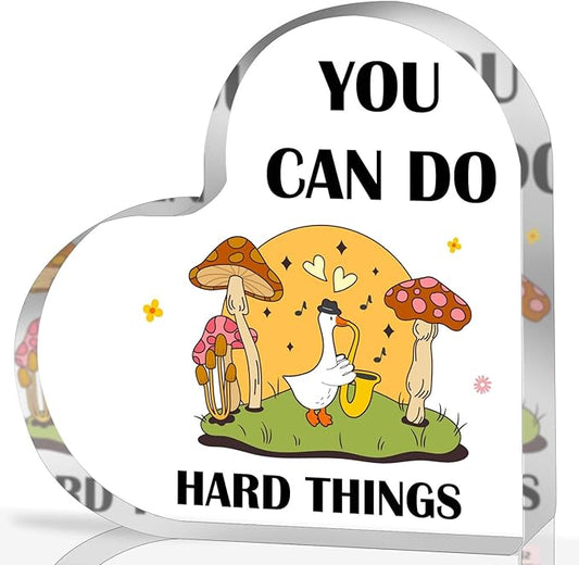 Mental Health Decor, Psychotherapy Affirmations Heart Acrylic Sign, Positive Sayings Sign, Mental Health Anxiety Healthy Coping Skill, Inspirational Gifts for School Home Tabletop Therapy Office Decor