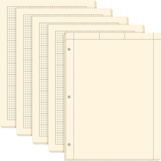 Seajan 5 Pcs Engineering Computation Pad Engineer Pad 8.5 x 11 Inches Engineering Notebook Graph Paper Notebook, 5 Squares Per Inch Evidence Engineering Pad, 100 Sheets/Pack (Yellow)