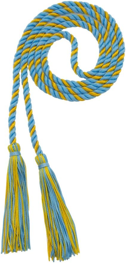 Tassel Depot Graduation Honor Cord - LT Blue/Gold - Every School Color Available - Made in USA