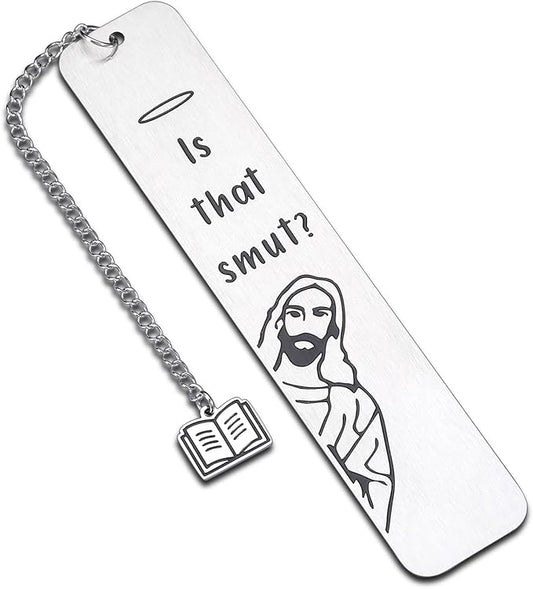 is That Smutt Jesus Bookmark Funny Bookmarks for Women Smut Bookmark for Book Lover Stocking Stuffers for Men Women, White Elephant Gifts for Adults, Humor Peeking Jesus Book Marker Easter Christian