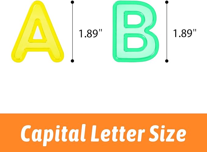 52 Pcs Plastic Capital Letters – 2 Sets of Capital Letters - Perfect Light Table Manipulatives for Early Learning and Play