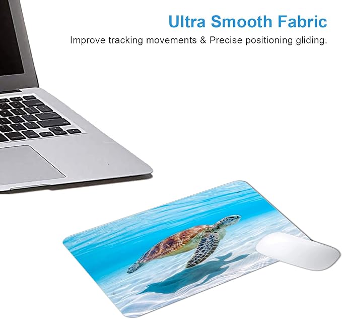 Sea Turtle Mouse Pad Non-Slip Rubber Base Gaming MousePads for Computers Laptop Office,Cute Mouse Pads with Designs for Women,9.5"x7.9"x0.12" Inch(240mm x 200mm x 3mm)