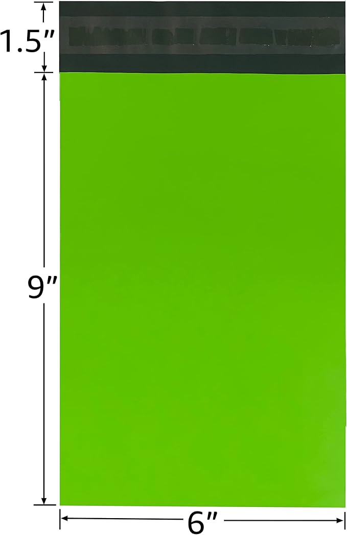Colored Poly Mailers Pack of: (Green, 6" x 9" pack of 200) Be creative with your packaging with Colored mailers