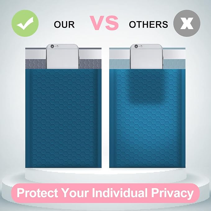 UCGOU Bubble Mailers 7.25x12 Inch Navy Blue 25 Pack Usable Size 7.25x11 Padded Envelopes Small Business Opaque Packaging Self Seal Waterproof Boutique Bulk Shipping Bags for Jewelry Makeup Supplies #1