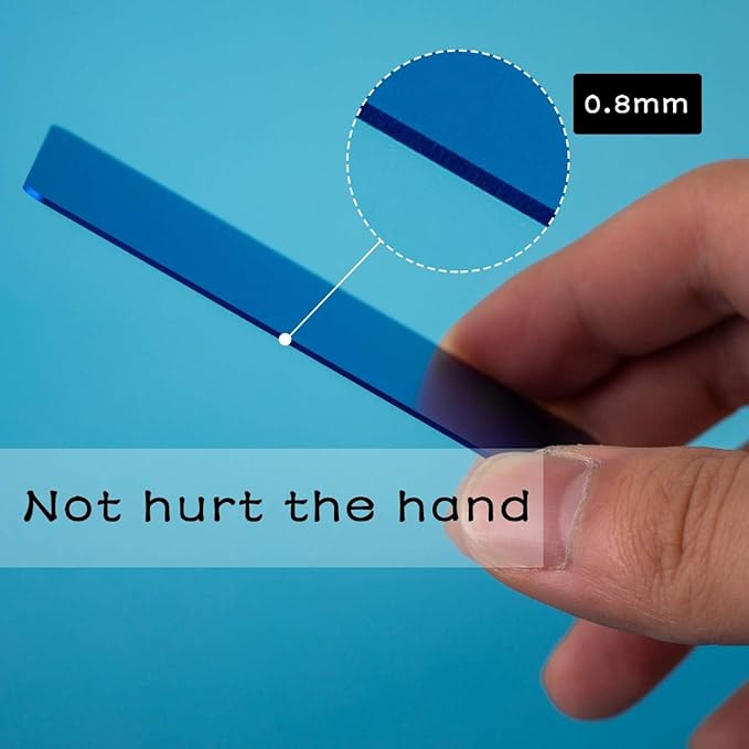 Thick Blue Aluminum Metal Business Cards Anodized Aluminum 86 X 54 X 0.8mm 15 pcs Include Protector Sleeves(Frosted)