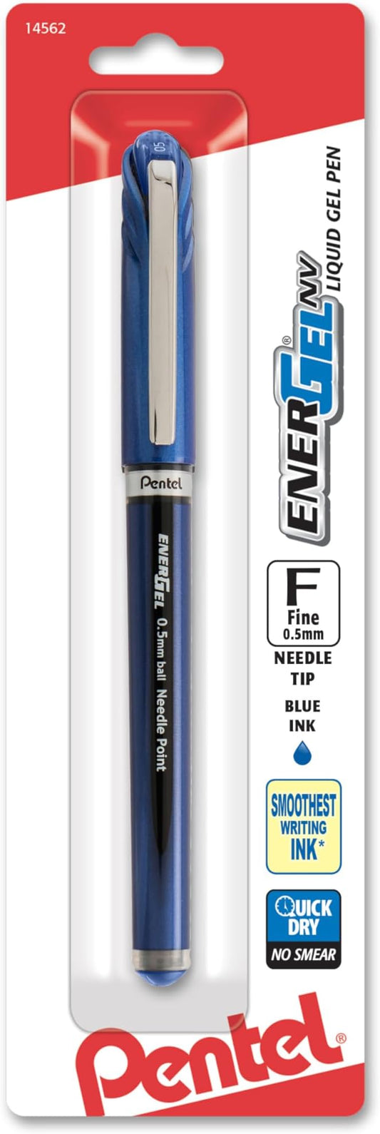 Pentel EnerGel NV Gel Ink Pen, (0.5mm), Needle Tip, Blue Ink, 1 Pack (BLN25BPC)