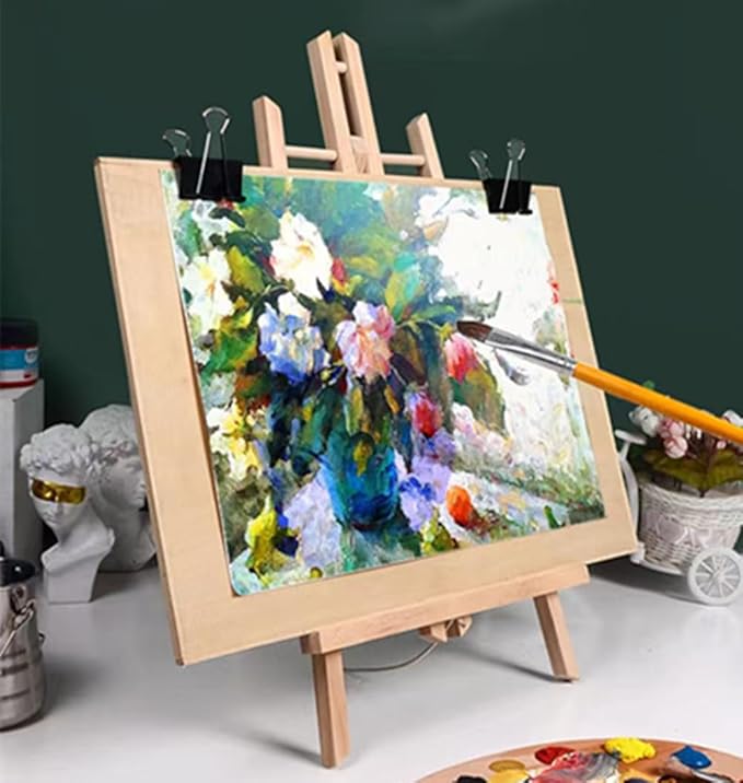 4pack Portable Wood Easel - Desktop Display Rack for Parties and Events - Versatile Wood Art Stand for Artists and Creations