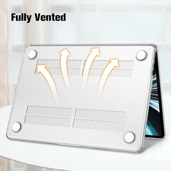 Fintie Case for MacBook Air 13.6 Inch A3113 A2681 (2022 2023 2024 Release) - Snap On Hard Shell Cover for MacBook Air 13.6" M2 M3 Chip with Liquid Retina Display and Touch ID (Crystal Clear)