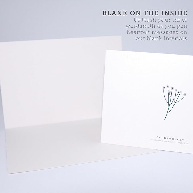 Deluxe Floral Birthday Cards Set - Bulk Assortment with Kraft Envelopes & Round Stickers, Perfect for Women, Baby Showers, Thank You Notes, and Gift Messages - Vibrant Flower Designs on Quality Paper.