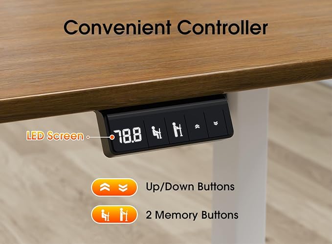 Standing Desk Frame, Electric Stand up Desk Frame Height Adjustable Table Legs Sit Stand Desk Frame, Single Motor Ergonomic Standing Desk Base Workstation, Frame Only, Black