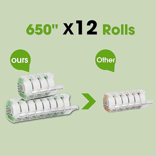 Invisible Tape, Home Office Supplies and Back to School Supplies for College and Classrooms, Matte Finish, 3/4 in x 650 in, Dispensered, 6 Pack