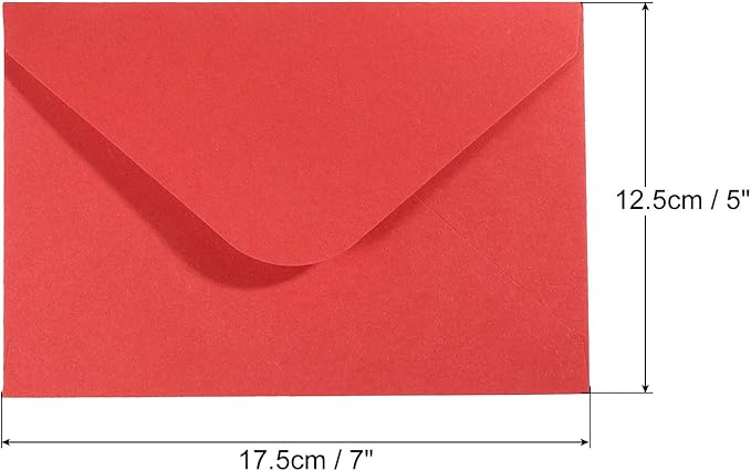 PATIKIL Mini Envelopes, 50 Pack Gift Cards Business Cards Envelope for Invitation Graduation, Red
