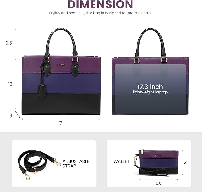 LOVEVOOK Laptop Tote Bag for Women, Work Totes Business Office Computer Briefcase with Clutch Purse