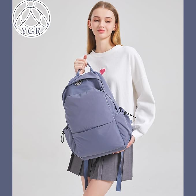 YGR Laptop Backpack for Women and Men, Waterproof Lightweight Travel Daily Rucksack Casual 15.6 inches Computer Bags for College, Blue