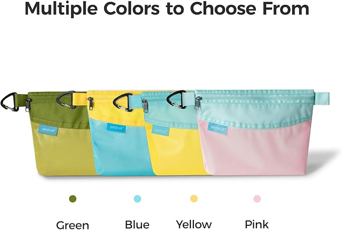 pack all Water-resistant Material Zipper Pouch, Mesh Zipper Bag for Storage, Travel, Office (Large, Blue)