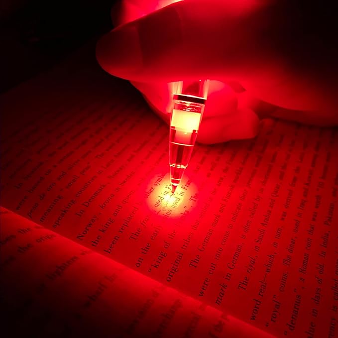 Penyeah Pen Light,3 in 1 Light Up Pens with Touchscreen Rubber Tip Stylus, Great Light Pen for Nurses Students Doctors for Writing in the Dark (White/Red)