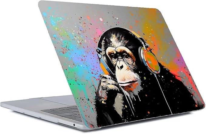 Compatible with 16.2 Inch MacBook Pro 2485/A2780, Music Monkey with Headphone Hard Plastic Shell Cover Case