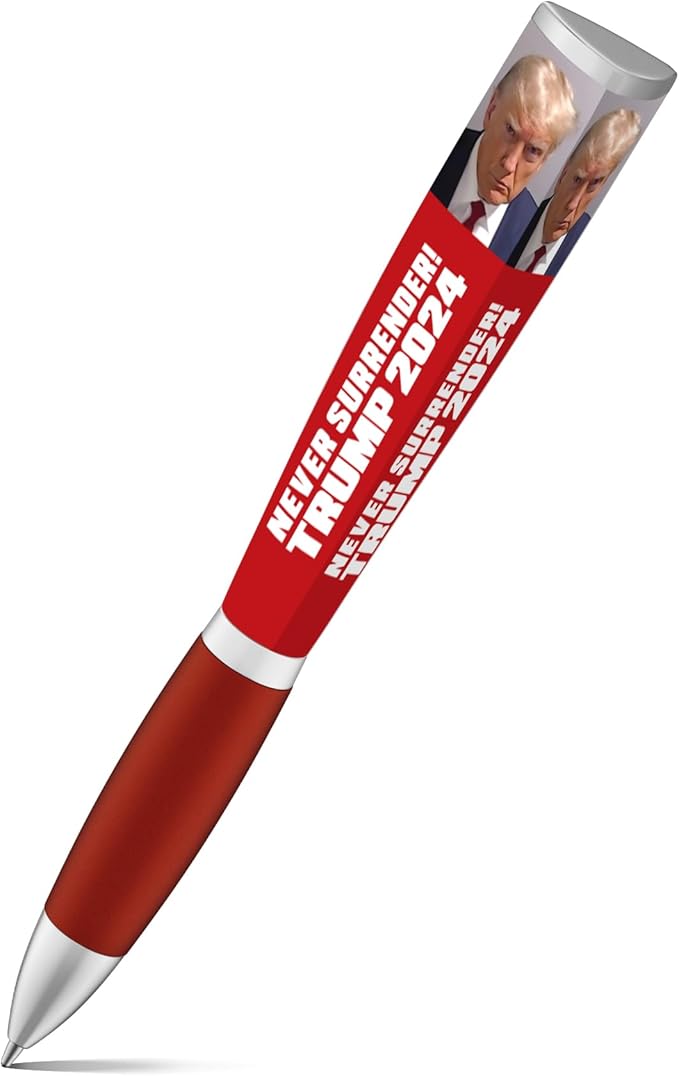 Trump Never Surrender Ballpoint Pen, MAGA, Trump Merchandise Donald Trump Gifts for Men & Women, Make America Great Again Donald Trump Never Surrender Pen - Imprinted In The USA (3-Sided Pen)