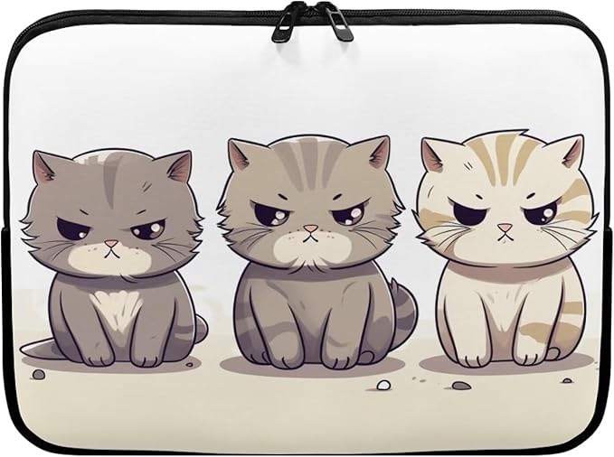 Cute Cat Laptop Protective Sleeve for Girls Boys 10 Inch Laptop Covers with Large Capacity Lap Top Case Lightweight Computer Sleeve Bag Suitable Gifts for Holidays Tablet Bag Grey