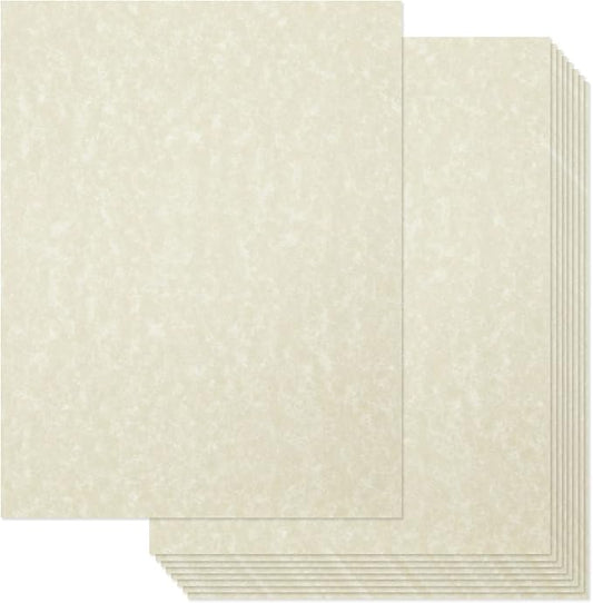 96 Sheets Parchment Paper for Certificates, Resumes, Diplomas, 90 GSM Textured Stationary, Printer-Friendly (Ivory, 8.5 x 11 In)