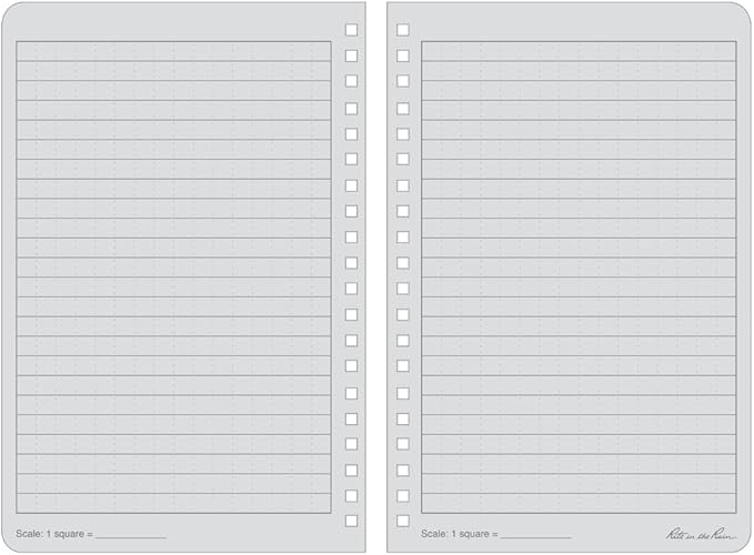Rite in the Rain Weatherproof Side Spiral Notebook, 4.625" x 7", Gray Cover, Universal Pattern, 3 Pack (No. 873L3)