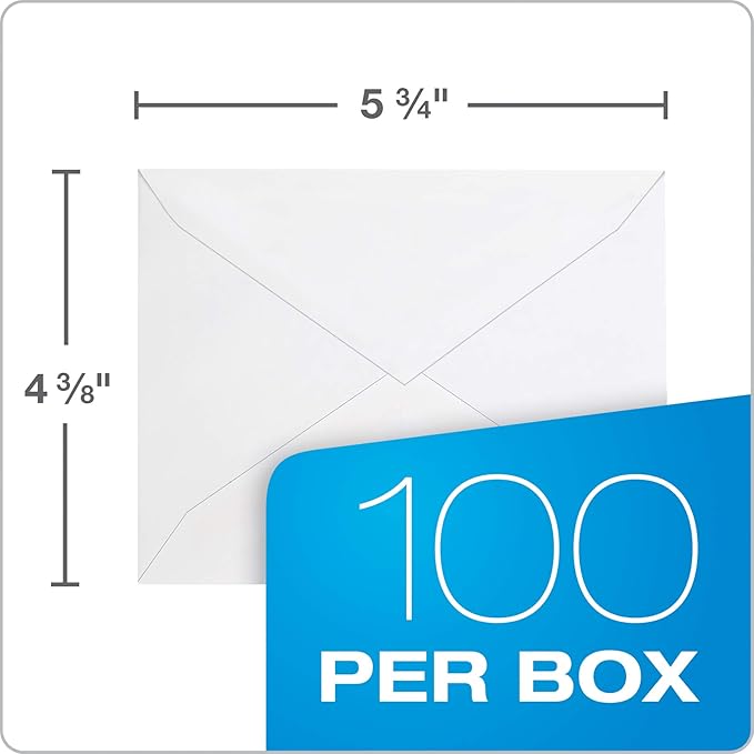 Columbian Invitation Envelopes, A2, 4-3/8 x 5-3/4 Inches, White, 100 Per Box (CO198)