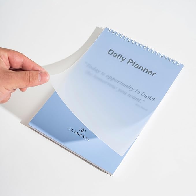 Daily Planner Notebook, To Do List Notepad, Spiral Notebook, Undated-52 Sheets-6.5" x 9.8" Checklist, Notebooks for Work, Personal Organizer Notepad, Daily Task Notebook (Blue)