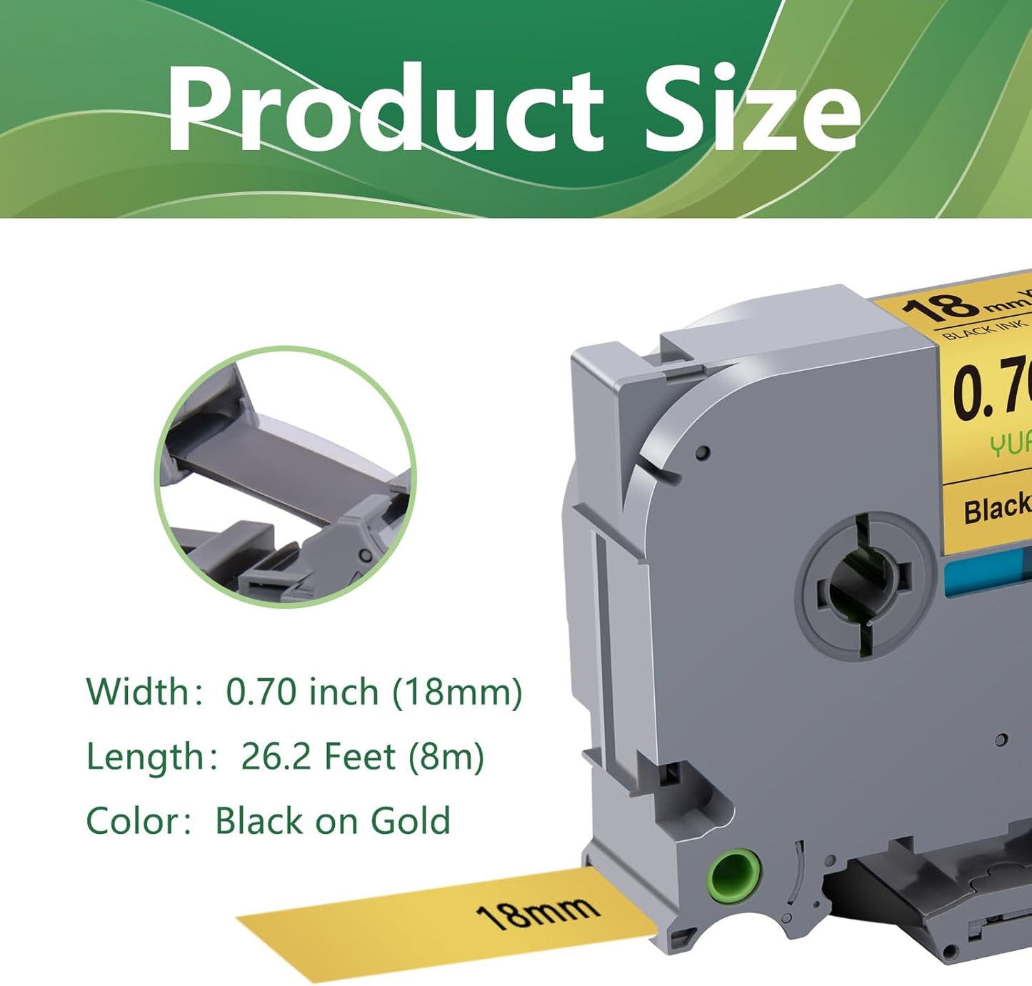 3-Pack TZe TZ Tape Compatible with Brother P Touch Label Maker Tape TZe-841 TZ-841 TZe841 TZ841 Label Tape 18mm 0.7 Laminated Black on Gold for PT D400 D450 D600 D610 P710BT