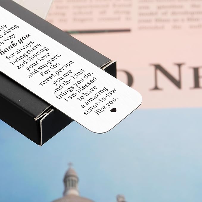 Sister in Law Gifts, Christmas Stocking Stuffers for Sister in Law, Sister in Law Bookmark, Wedding Birthday Gifts for Sister in Law, Sister-in-Law Gifts, Xmas Valentines Gifts for Sister in Law